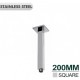 200mm Square Chrome Ceiling Mounted Shower Arm